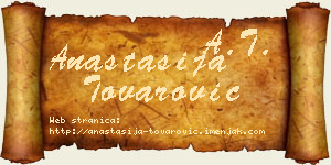 Anastasija Tovarović vizit kartica